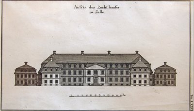 Vista de la puerta de Celle, casa de trabajo y manicomio de Johann Friedrich Penther